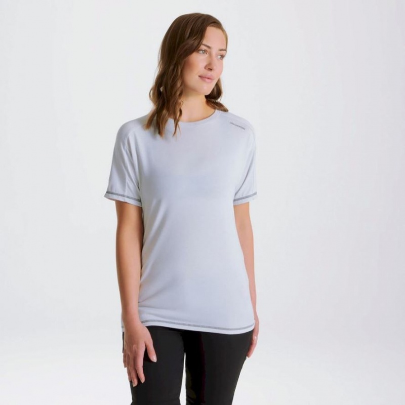 T Shirts Craghoppers Dynamic Corta Sleeve Femme Grise | NGDB56892