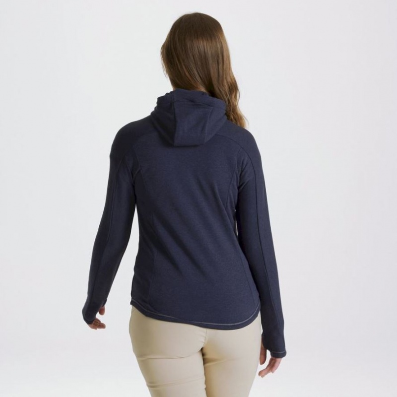 T Shirts Craghoppers Dynamic Encapuchonné Half Zip Femme Bleu Marine | NWTS24738