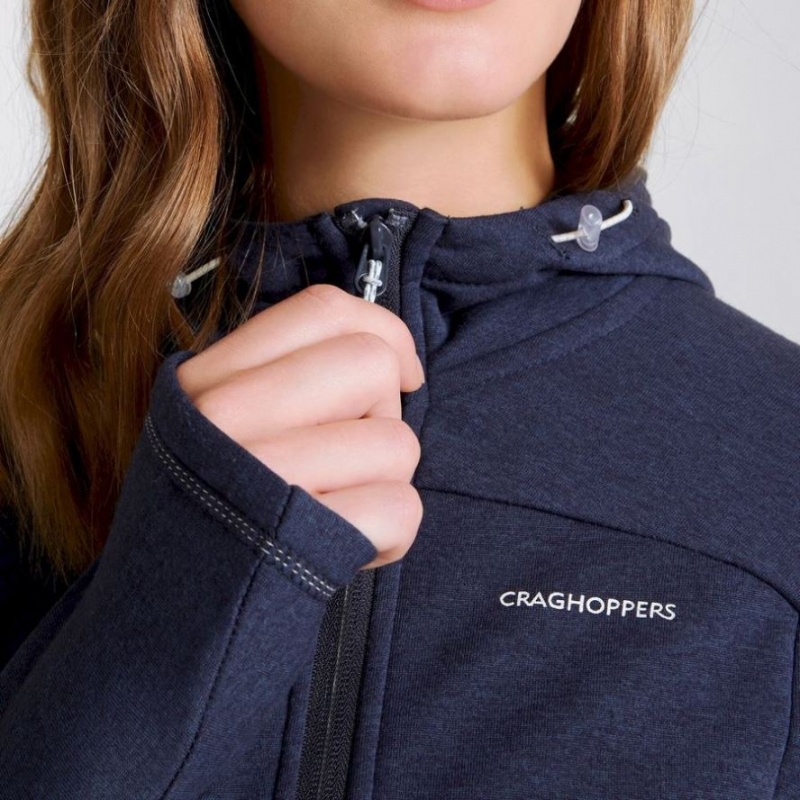 T Shirts Craghoppers Dynamic Encapuchonné Half Zip Femme Bleu Marine | NWTS24738