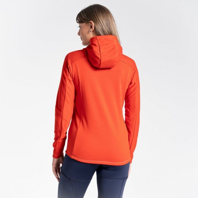 T Shirts Craghoppers Dynamic Encapuchonné Half Zip Femme Orange | LRAW40371