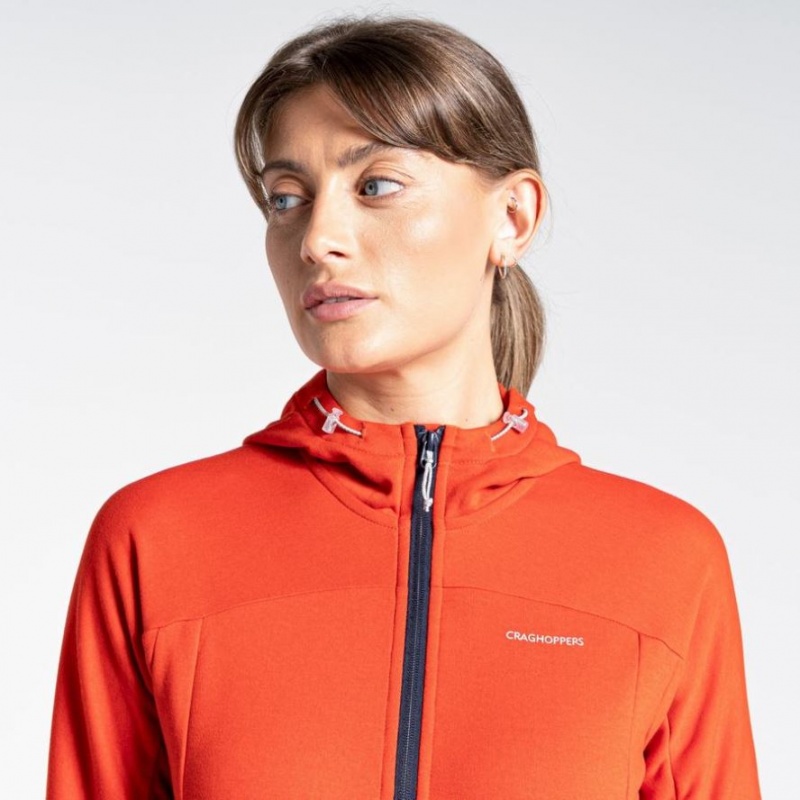 T Shirts Craghoppers Dynamic Encapuchonné Half Zip Femme Orange | LRAW40371