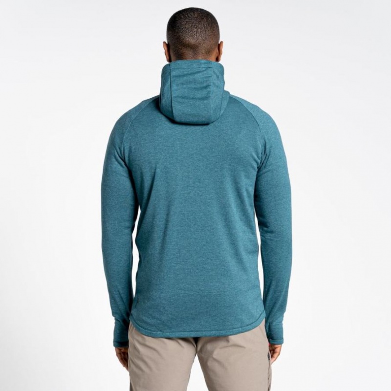 T Shirts Craghoppers Dynamic Encapuchonné Half Zip Homme Turquoise | DOLQ19745