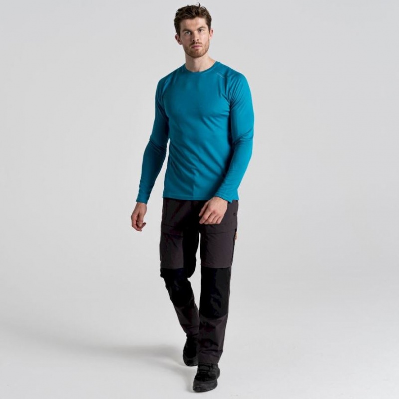 T Shirts Craghoppers Dynamic Pro Long Sleeve Homme Bleu | WTLU63145