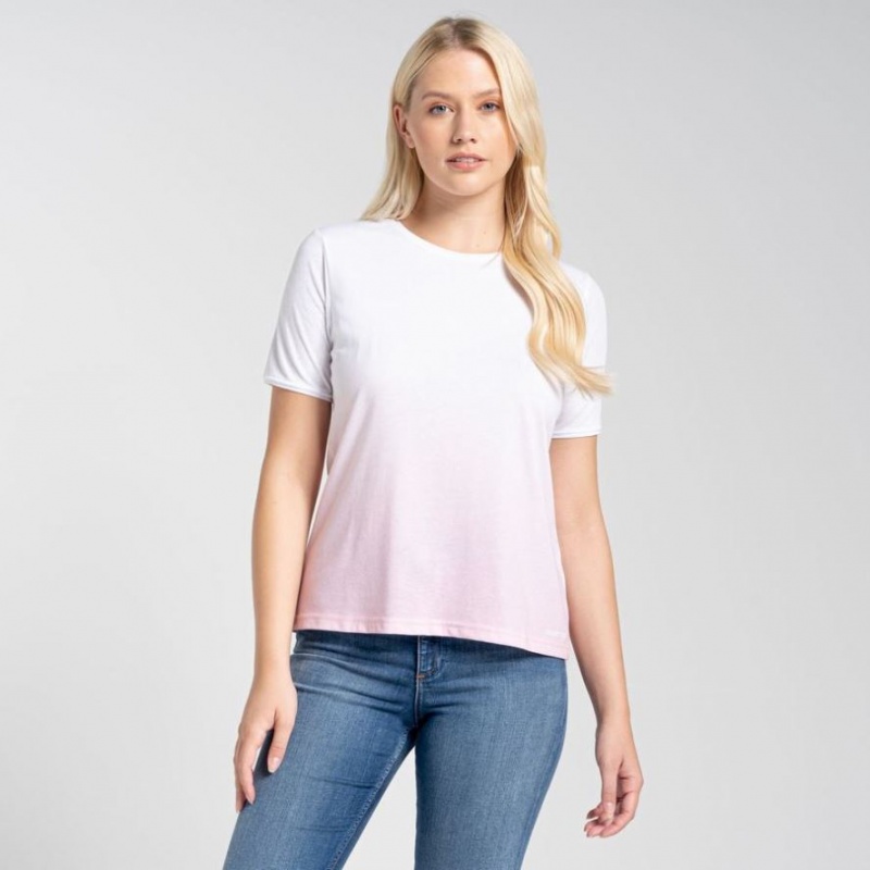 T Shirts Craghoppers Ilyse Corta Sleeve Femme Rose | FOJW89107