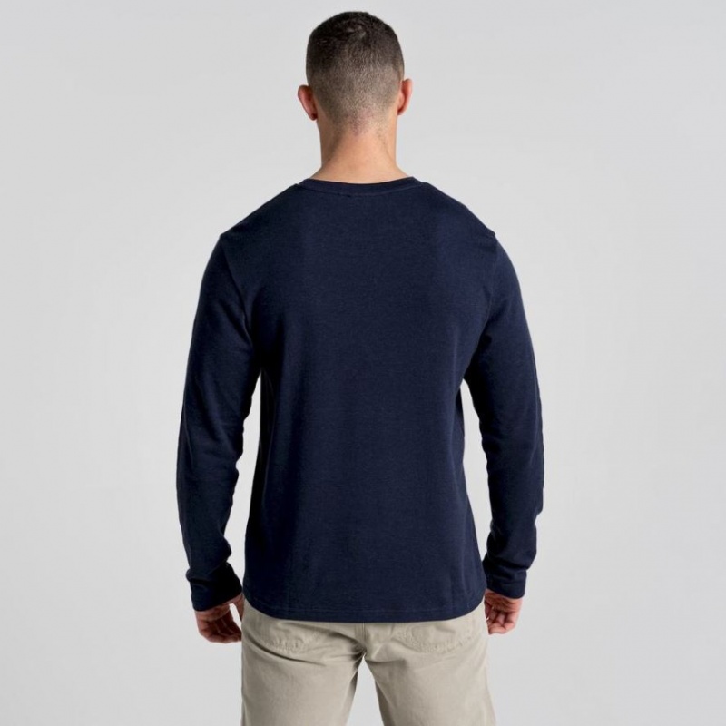 T Shirts Craghoppers Latherton Long Sleeve Homme Bleu Marine | KRPA25067