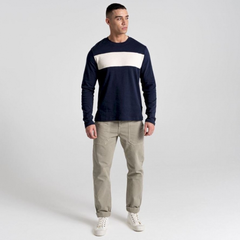 T Shirts Craghoppers Latherton Long Sleeve Homme Bleu Marine | KRPA25067