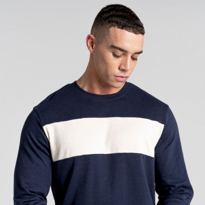 T Shirts Craghoppers Latherton Long Sleeve Homme Bleu Marine | KRPA25067