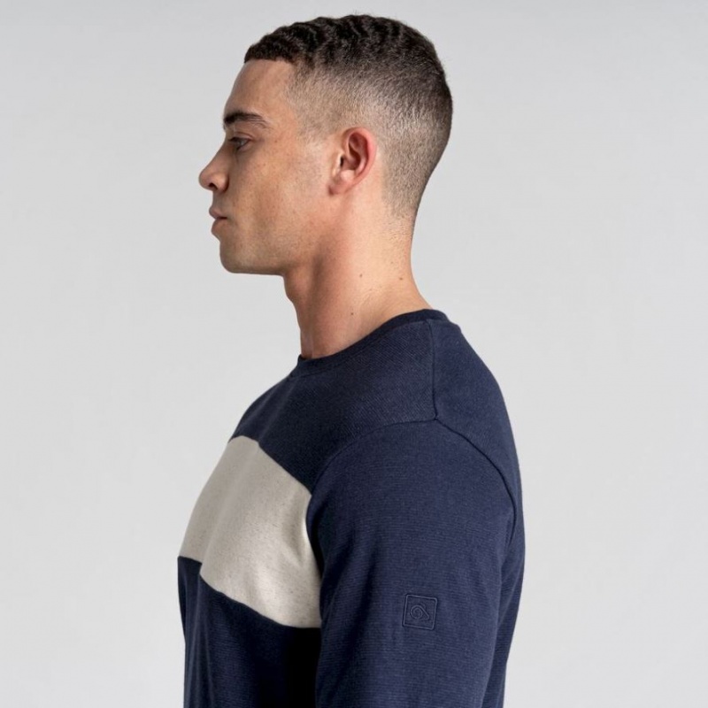 T Shirts Craghoppers Latherton Long Sleeve Homme Bleu Marine | KRPA25067