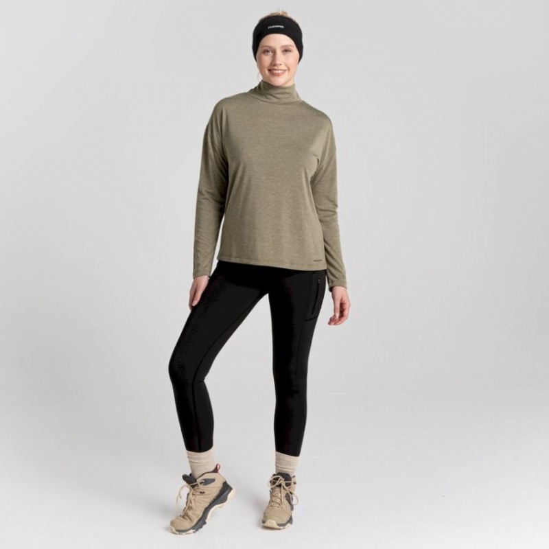 T Shirts Craghoppers Meridan Long Sleeve Femme Vert Olive | KGMV42970