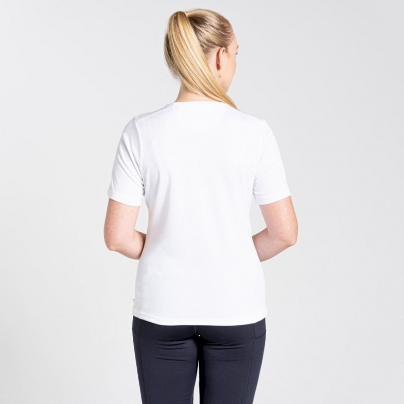 T Shirts Craghoppers NosiLife Candella Corta Sleeve Femme Blanche | KEMH01365