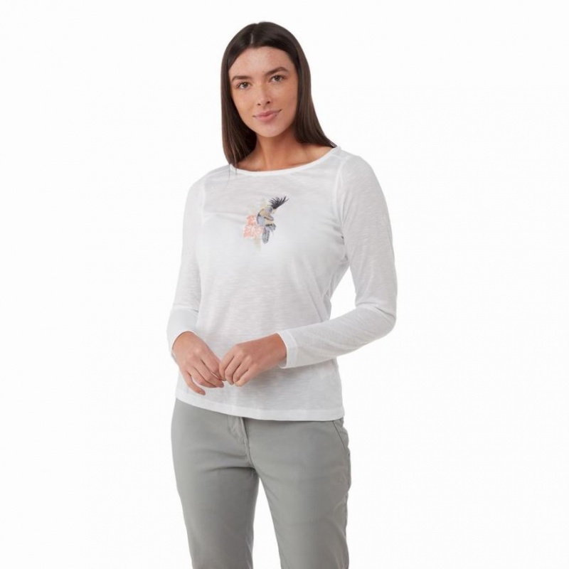 T Shirts Craghoppers NosiLife Erin Long Sleeve Femme Blanche | BZUO61932