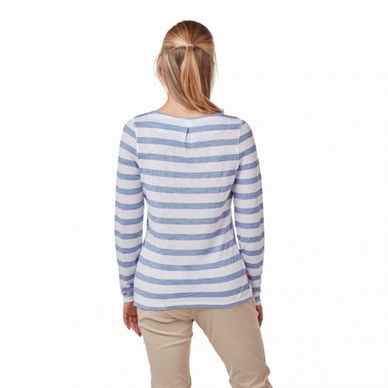 T Shirts Craghoppers NosiLife Erin Long Sleeve Femme Bleu | NAWT27360