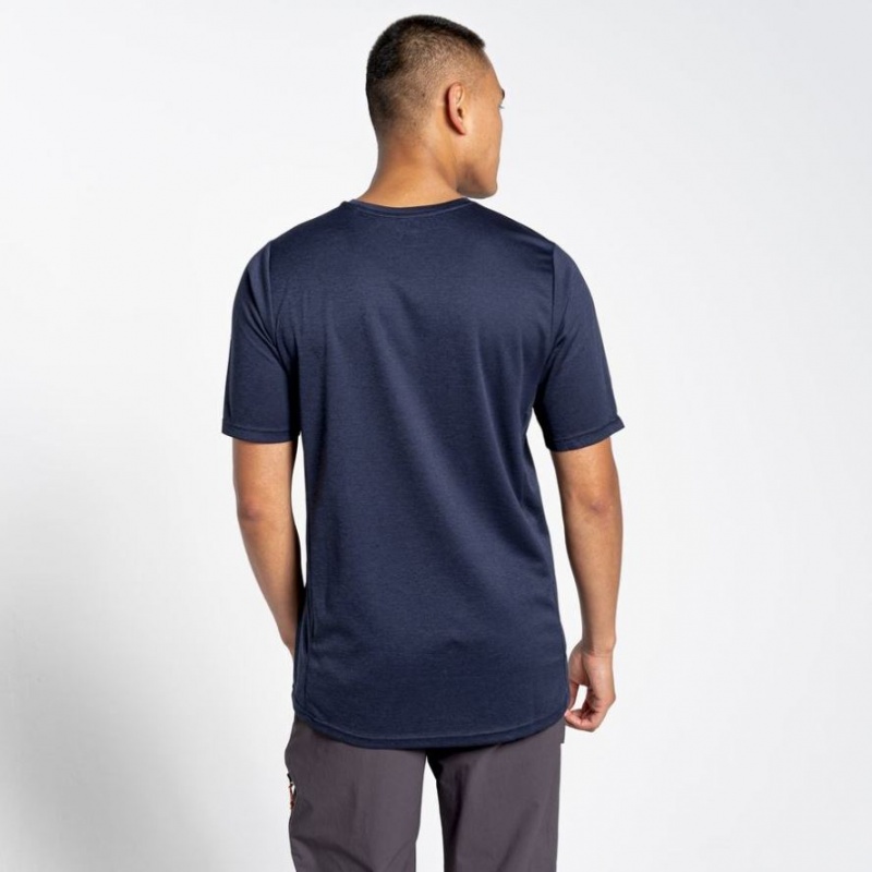 T Shirts Craghoppers NosiLife Pro Active Corta Sleeve Homme Bleu Marine | BWVX74692