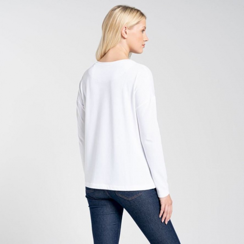 T Shirts Craghoppers NosiLife Sami Long Sleeve Femme Blanche | YTIE45602