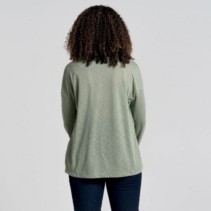 T Shirts Craghoppers NosiLife Sami Long Sleeve Femme Vert Olive | WKMQ09617