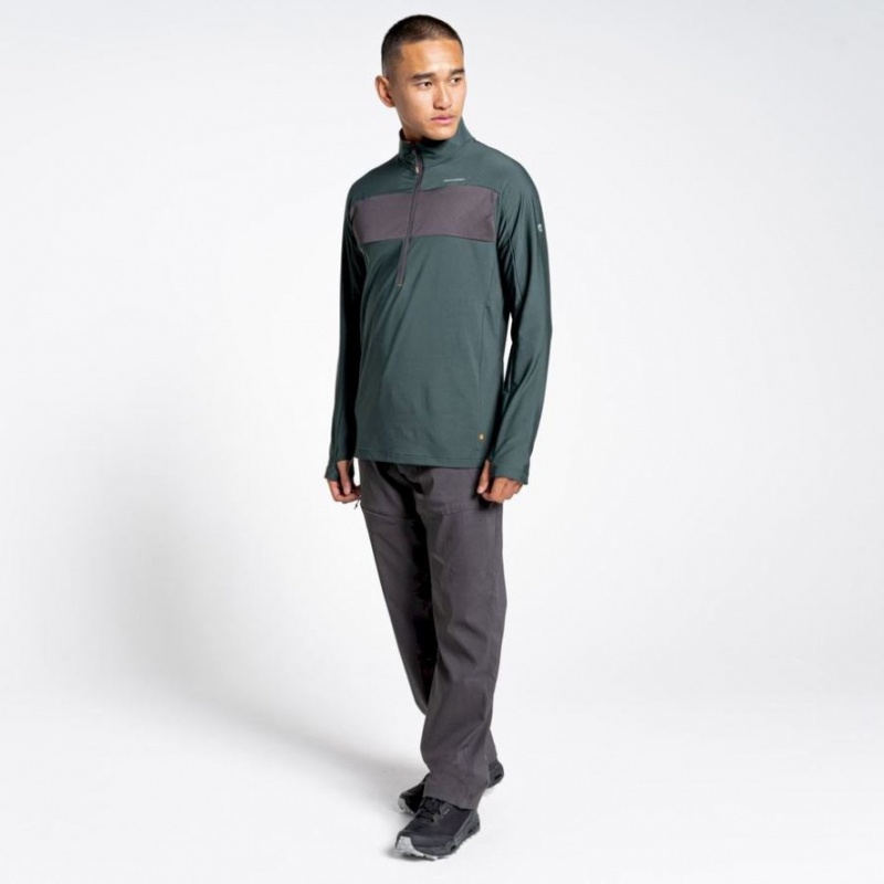 T Shirts Craghoppers NosiLife Valens Half Zip Homme Vert | AZPC23841