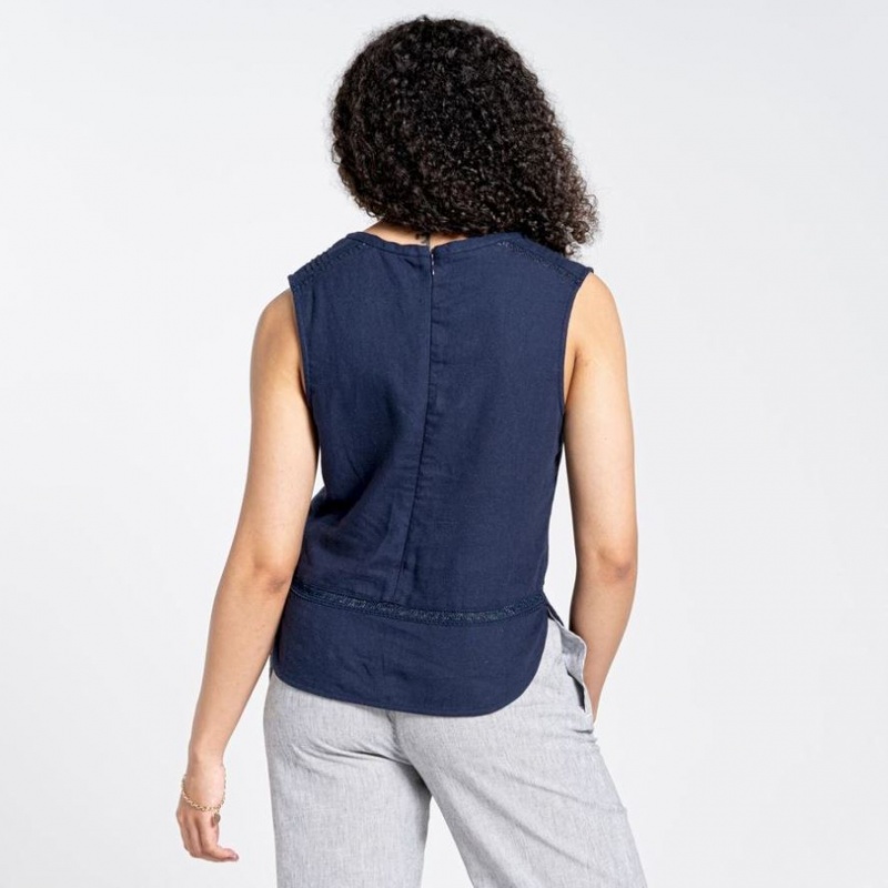 T Shirts Craghoppers Nosibotanical Bonita Vest Femme Bleu Marine | ESQH01924