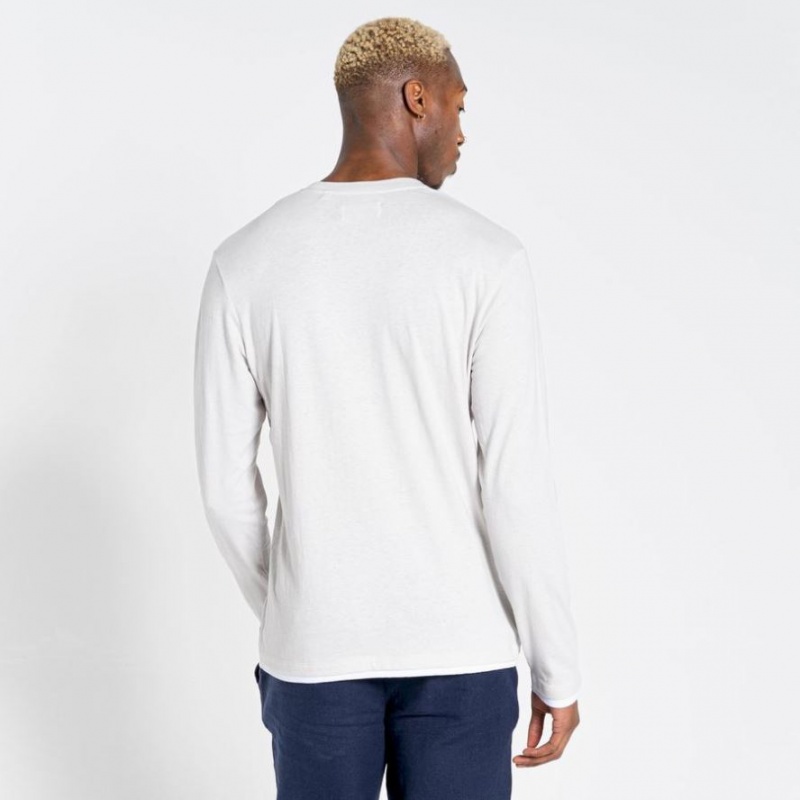 T Shirts Craghoppers Nosibotanical Coulter Long Sleeve Homme Blanche | WAGB49780