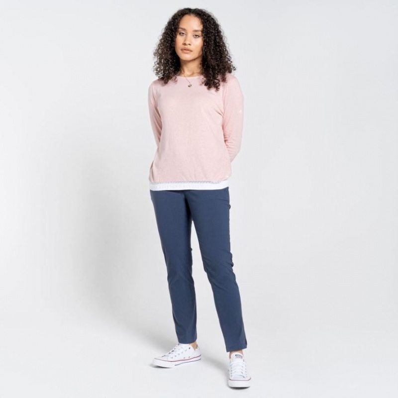 T Shirts Craghoppers Nosibotanical Magnolia Long Sleeve Femme Rose | NFTR94217