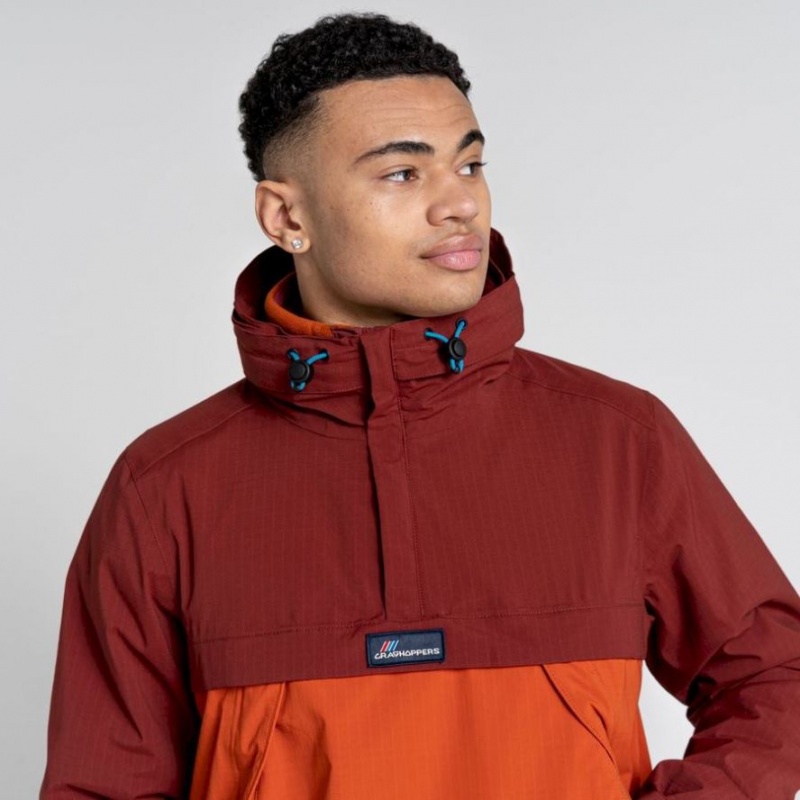 Veste Imperméable Craghoppers Anderson Cagoule Homme Rouge Orange | XTKR85760