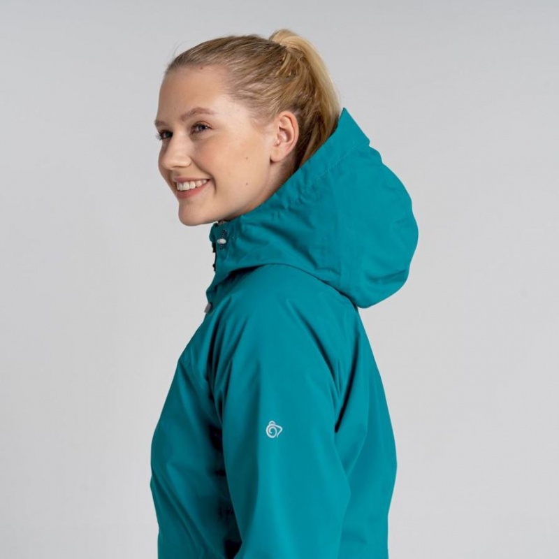 Veste À Capuche Craghoppers Anza Femme Turquoise | BNTE76453