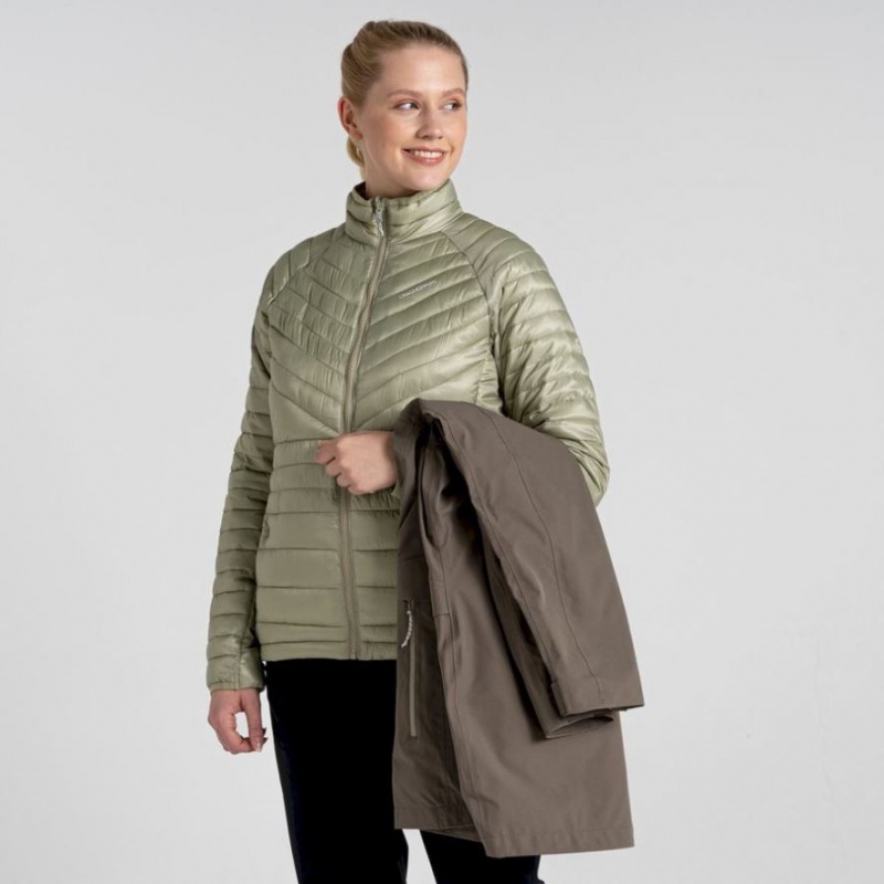 Veste À Capuche Craghoppers Caldbeck Pro 3 In 1 Femme Vert Olive | SGQD91470