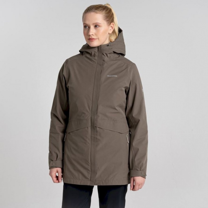 Veste À Capuche Craghoppers Caldbeck Pro 3 In 1 Femme Vert Olive | SGQD91470