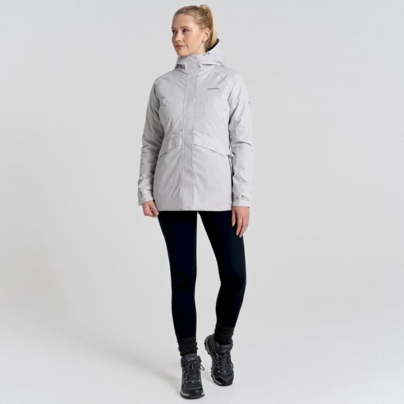 Veste À Capuche Craghoppers Caldbeck Thermic Femme Argent | UNOC63451