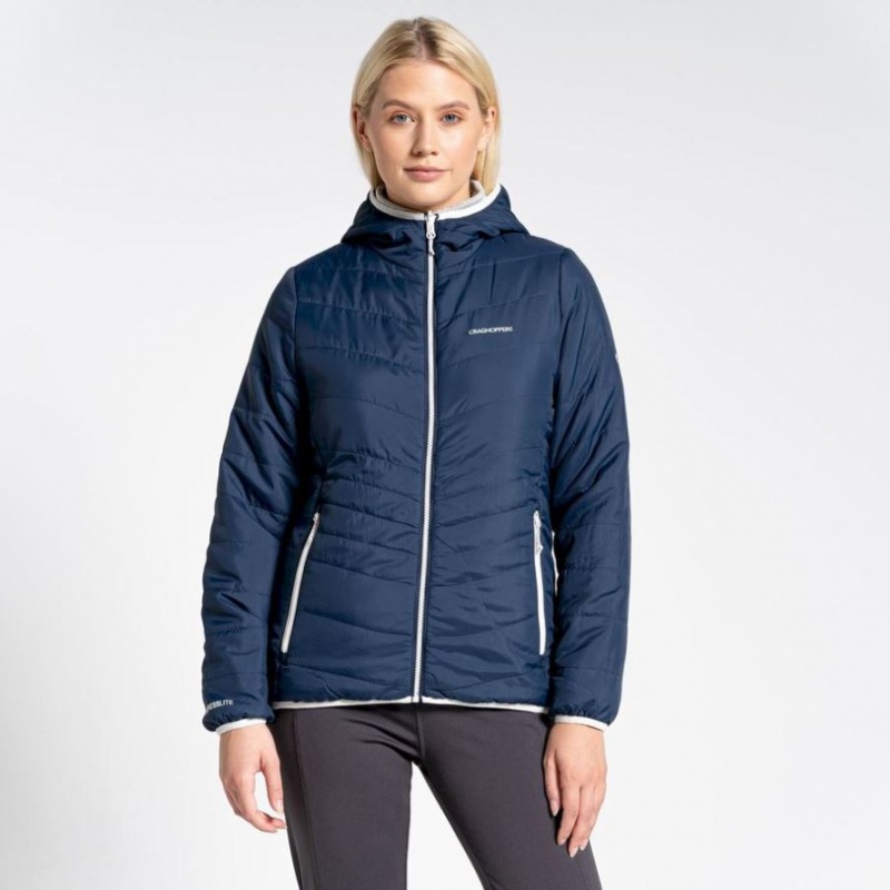 Veste À Capuche Craghoppers CompressLite VI Femme Bleu Marine | WOGQ32491