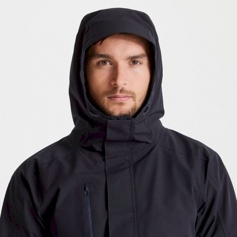 Veste À Capuche Craghoppers Expert Kiwi Pro Stretch Long Homme Noir | ABCY29765