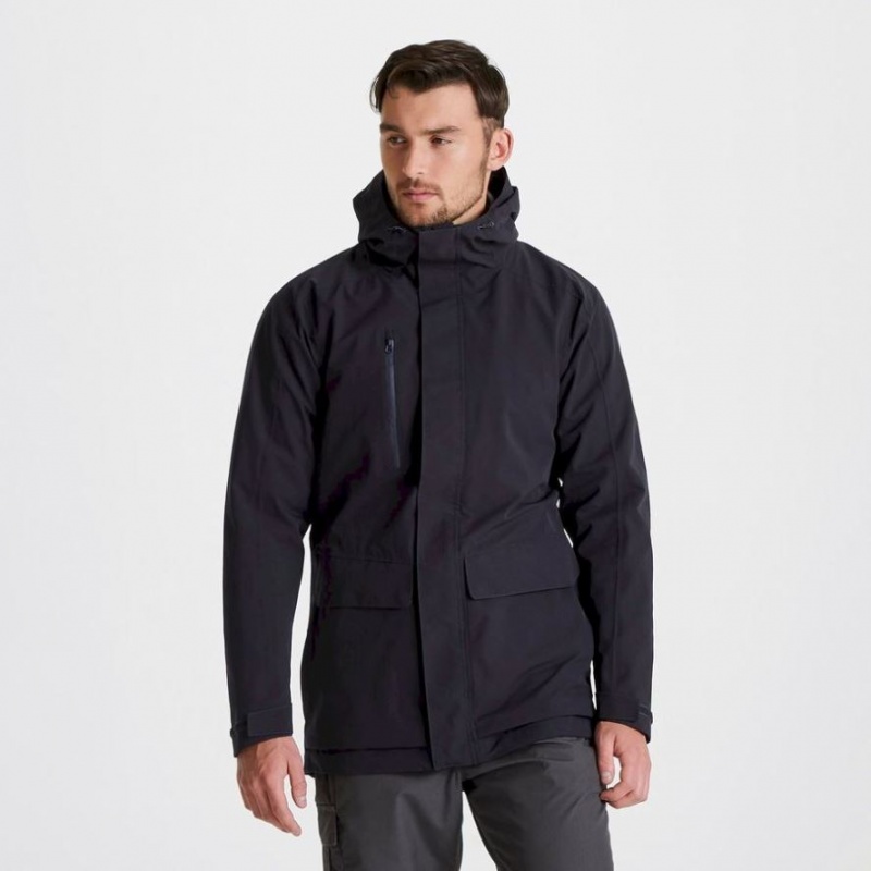 Veste À Capuche Craghoppers Expert Kiwi Pro Stretch Long Homme Noir | ABCY29765