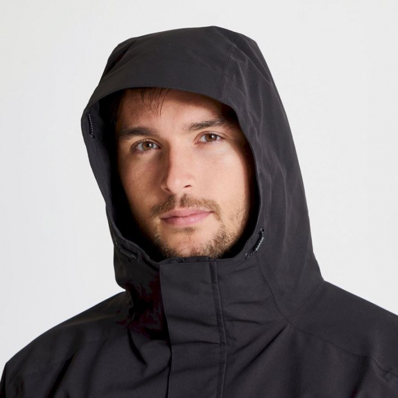 Veste À Capuche Craghoppers Expert Kiwi Pro Stretch Long Homme Noir | HSVK98073