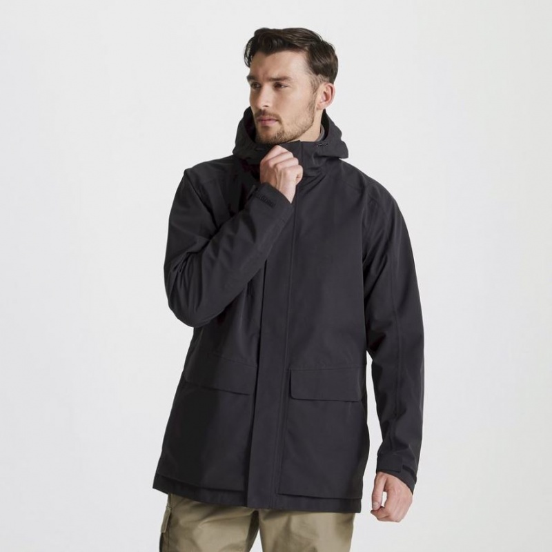 Veste À Capuche Craghoppers Expert Kiwi Pro Stretch Long Homme Noir | HSVK98073