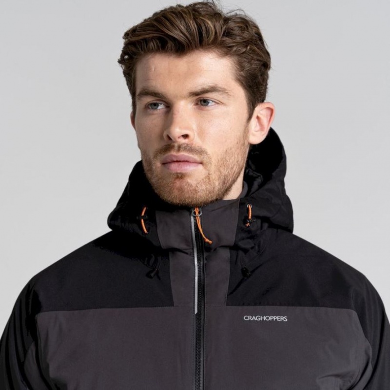 Veste À Capuche Craghoppers Gryffin Thermic Homme Noir | AZIT48109