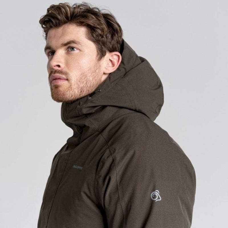 Veste À Capuche Craghoppers Lorton Thermic Homme Vert Olive | KJBL03157