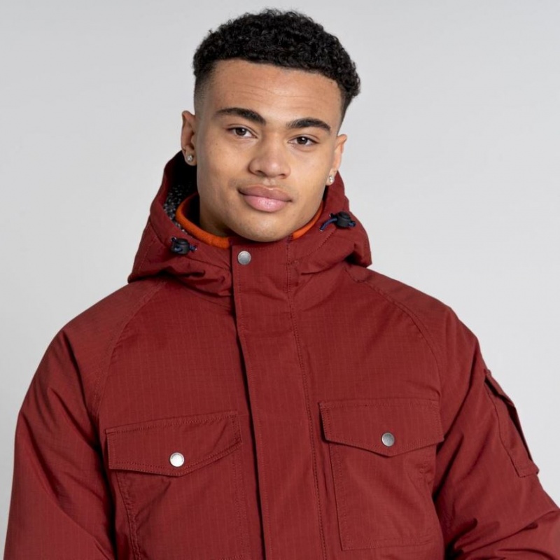 Veste À Capuche Craghoppers Waverley Thermic Homme Rouge | OZVH95243