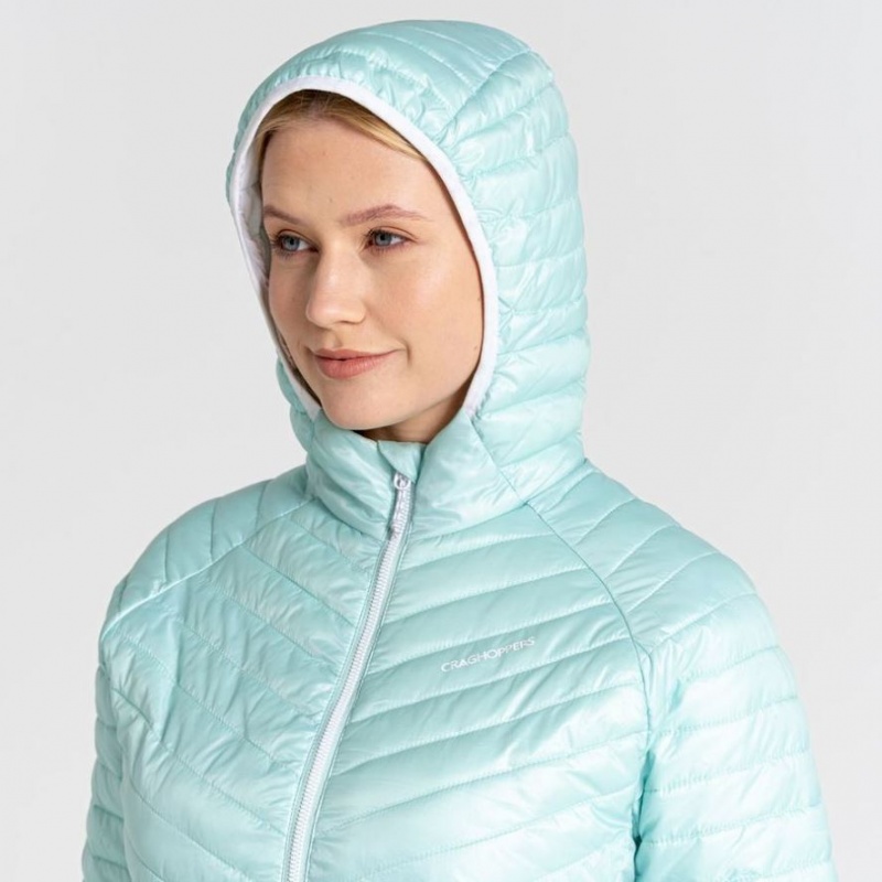 Vestes Isolées Craghoppers ExpoLite Encapuchonné Femme Turquoise | ZWRF61320