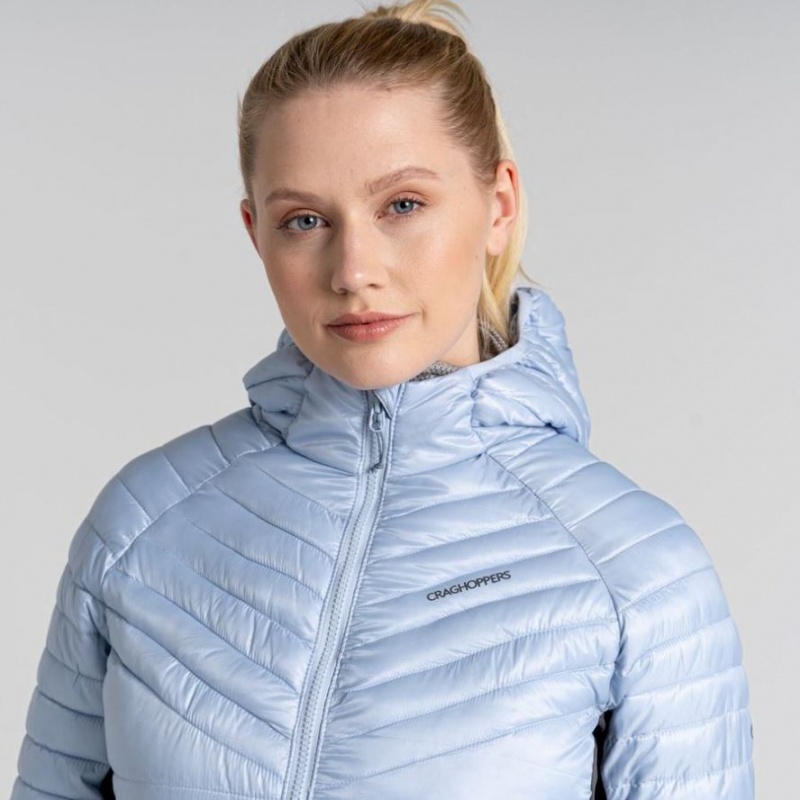 Vestes Isolées Craghoppers ExpoLite Encapuchonné Femme Bleu | IHRQ67481