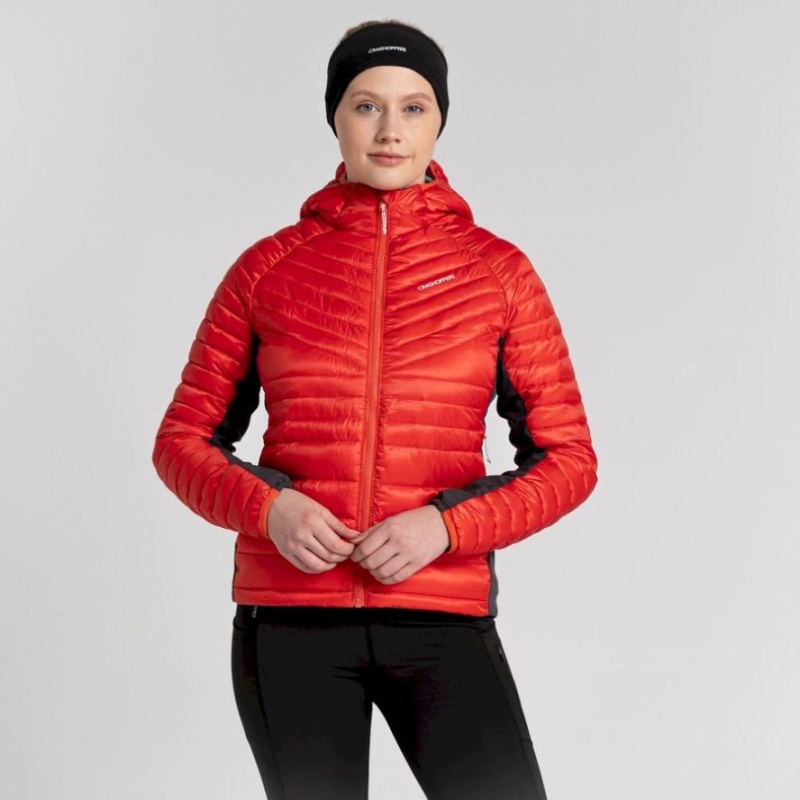 Vestes Isolées Craghoppers ExpoLite Encapuchonné Femme Rouge | PMAU65908