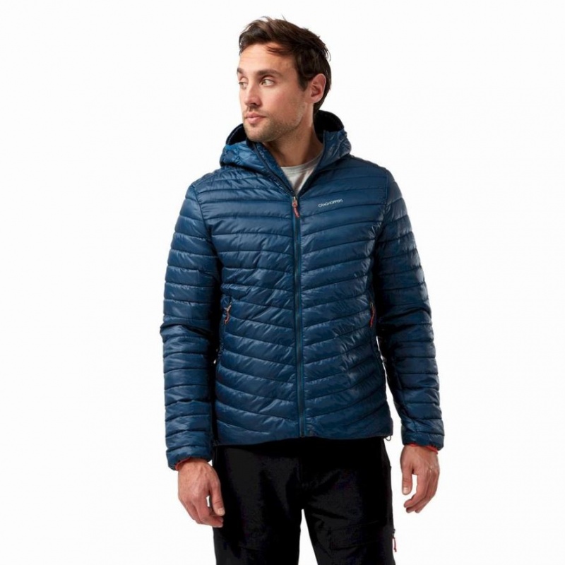 Vestes Isolées Craghoppers ExpoLite Encapuchonné Homme Bleu Marine | EXDT08367