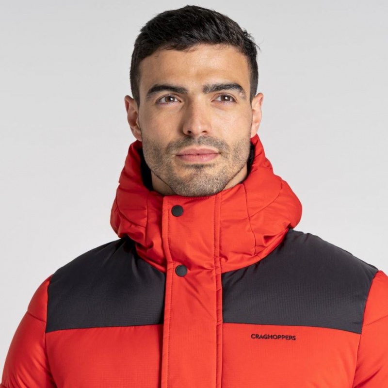 Vestes Isolées Craghoppers Sutherland Encapuchonné Homme Rouge | LPDE06193