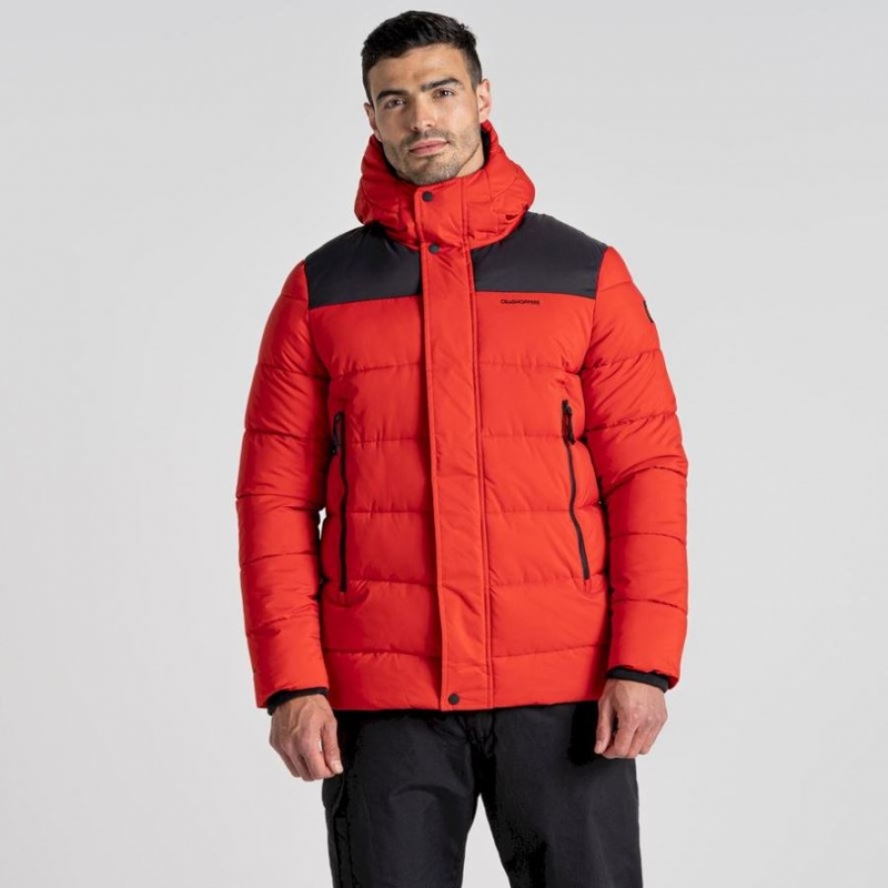 Vestes Isolées Craghoppers Sutherland Encapuchonné Homme Rouge | LPDE06193